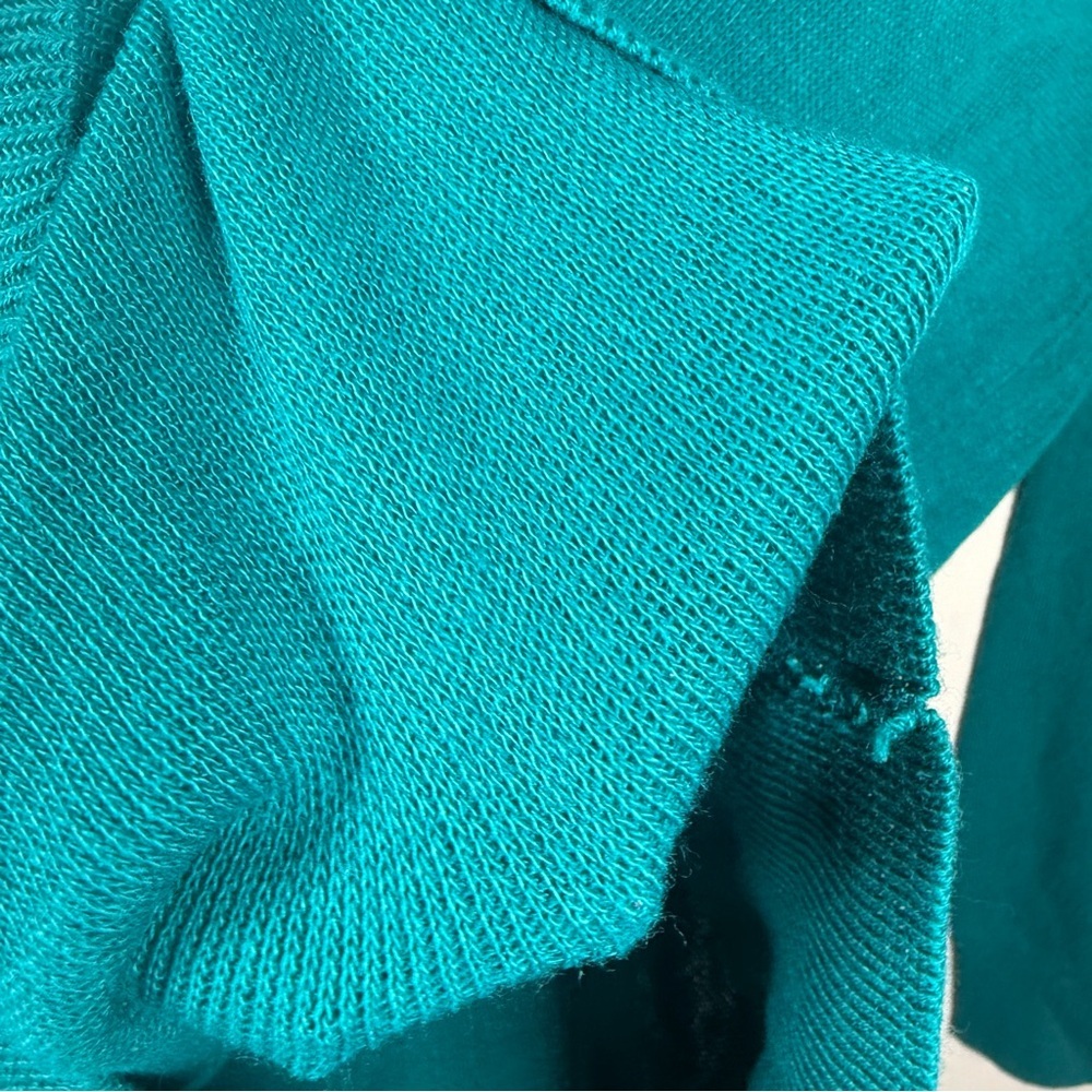 Vintage Jantzen Blue V-Neck Sweater Lightweight Knit Size Medium Pullover - Picture 8 of 9